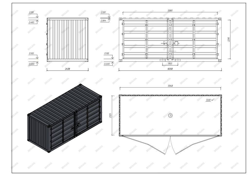 Storage container 20 feet Open Side, Фото 8