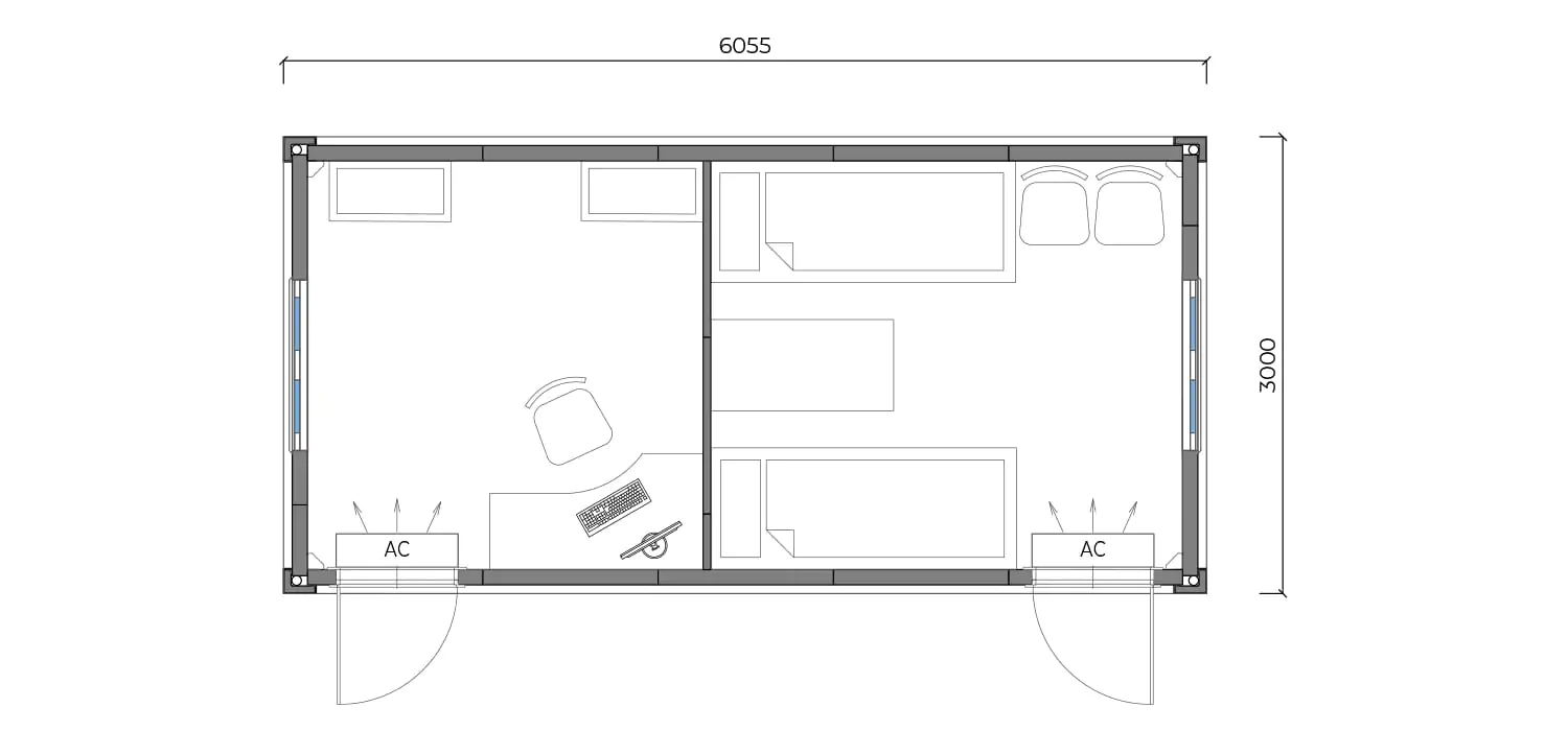 Modular office with WC 3х6, Фото 16 Modular office with WC 3х6, Фото 16