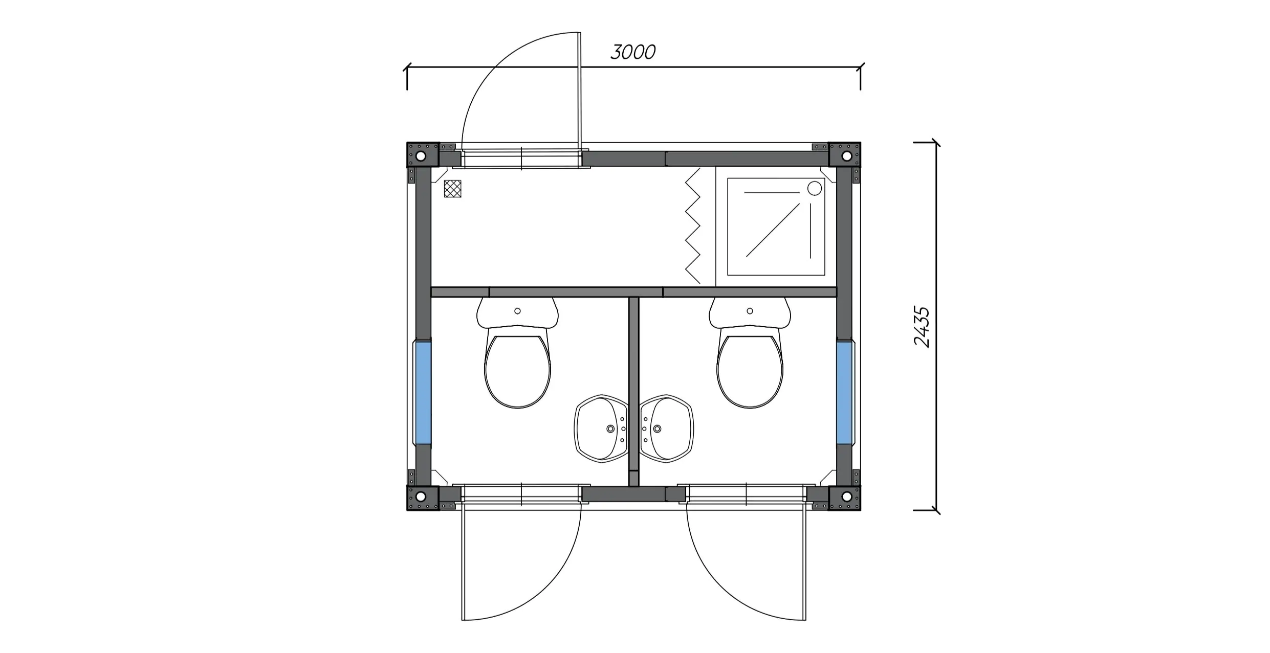 WC, shower cabin 3х2.4, Фото 12