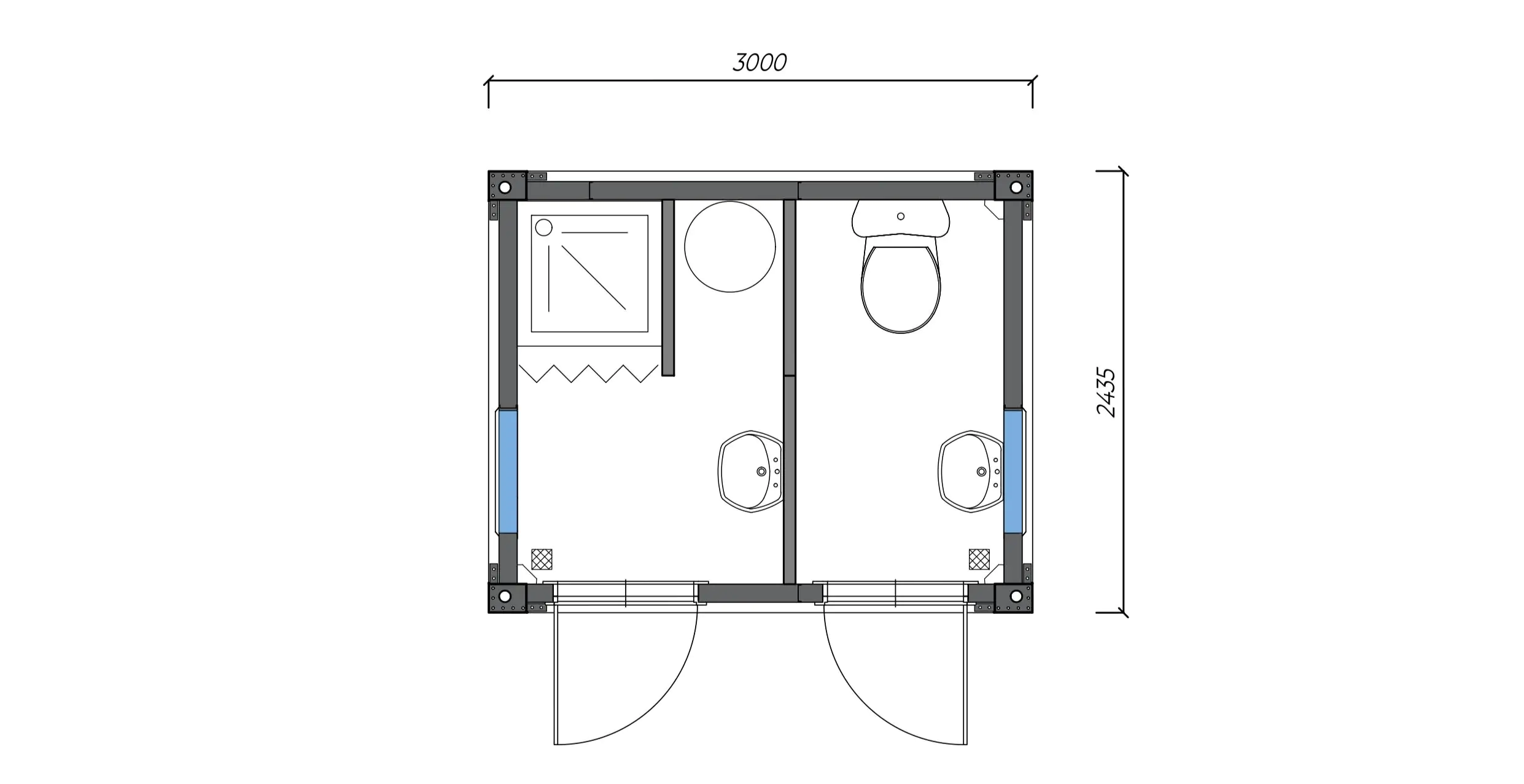 WC, shower cabin 3х2.4, Фото 14