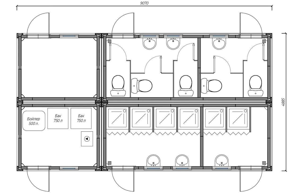 Санитарный блок контейнер 6×2.4, Фото 20