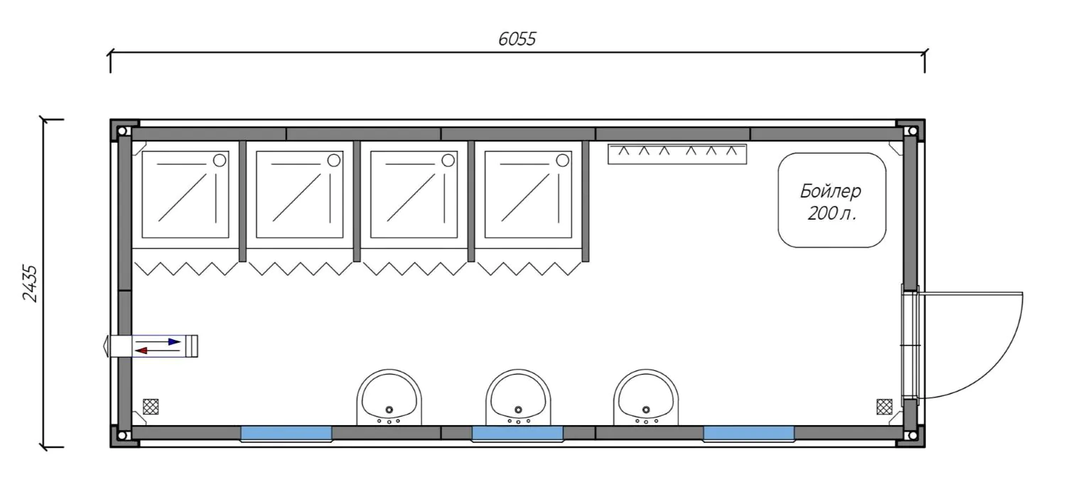 Санитарный блок контейнер 6×2.4, Фото 15